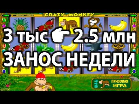 Редкое умножение на 2.5 миллиона! Занос недели в Казино Вулкан Старс игровой автомат Крейзи Манки