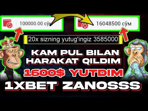 Zanosga Harakat Qilib 1600$ Yutdim (depazit 100.000 Som) #1xbet #1xgames #melbet