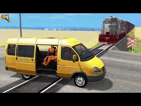 ПОЕЗД ПРИБЛИЖАЕТСЯ! ЛЮДИ ЗАСТРЯЛИ НА ЖЕЛЕЗНОЙ ДОРОГЕ | BeamNG.drive