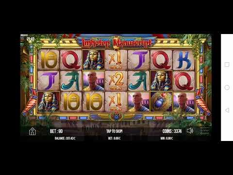 IMHOTEP MANUSCRIPT SLOT €5.40 AND €9.00 STAKE GAMEPLAY!!