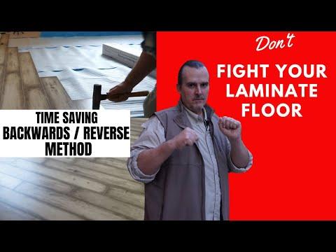 HOW TO INSTALL LAMINATE FLOORS IN REVERSE / BACKWARDS METHOD, DOORWAYS & LAST ROWS, TIPS & TRICKS