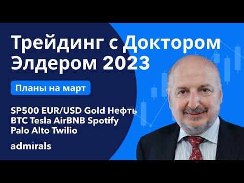 Трейдинг с Доктором Элдером 2023 / SP500 EURUSD Gold Нефть BTC Tesla Palo Alto AirBNB Spotify Twilio