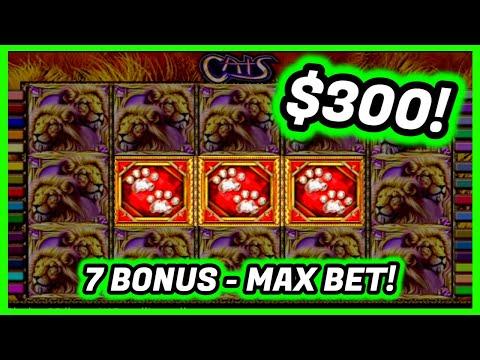 7 FREE SPINS BONUS⭐️MAX BET $300⭐️CATS CLASSIC CASINO SLOT MACHINE GAME⭐️EXCELENT SPINS!