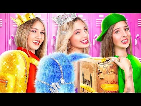 Богатая Vs Бедная Vs Гига Богатая | Типы Девушек и Дорогие Vs Дешевые Хаки в Колледже