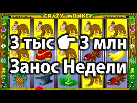 Бонуска на 3 ляма! Казино Вулкан игровой автомат Крейзи Манки. Вулкан Старс. Занос недели 2022.